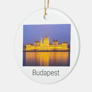 Budapest Parliament Panorama Hungary Holiday Ceramic Ornament