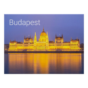 Budapest Parliament Panorama Hungary Holiday Poster