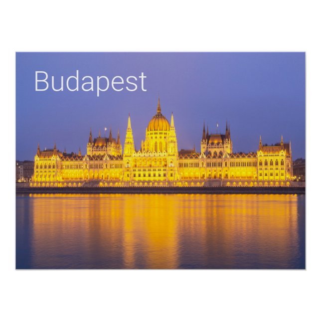Budapest Parliament Panorama Hungary Holiday Poster (Front)