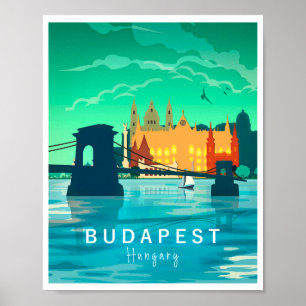 Budapest Retro Print, Hungary Wall art 