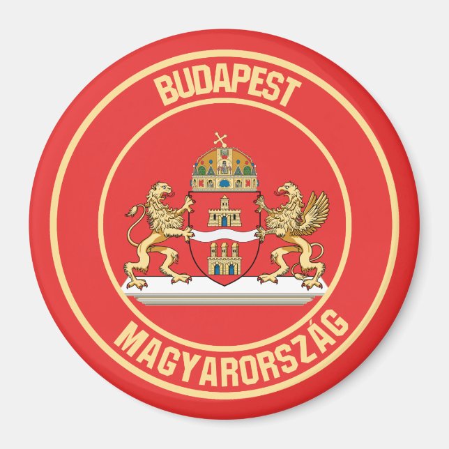 Budapest Round Emblem Magnet (Front)