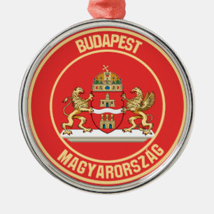 Budapest Round Emblem Metal Ornament