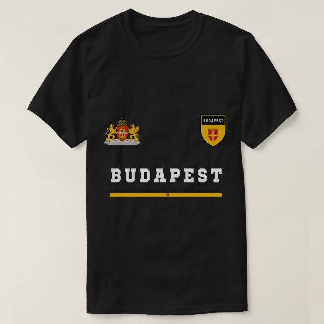 Budapest SportSoccer Jersey Flag Football Hungary  T-Shirt (Design Front)