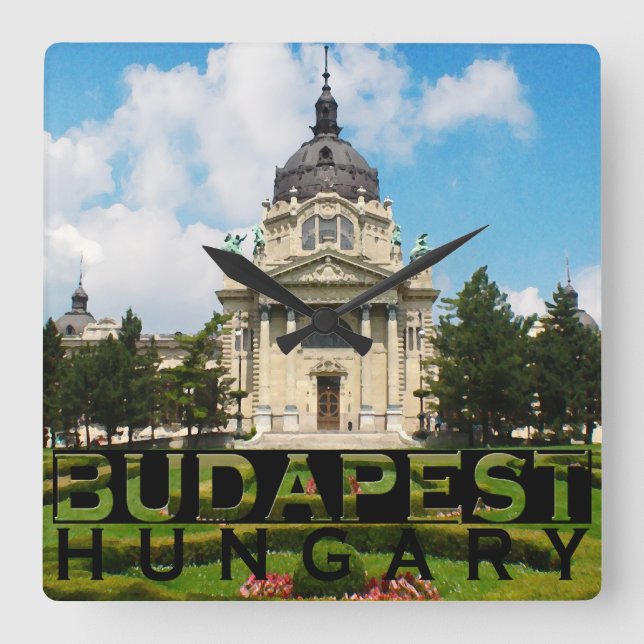 Budapest Square Wall Clock (Front)