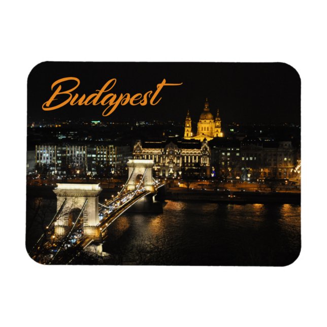 Budapest, The Chain Bridge from the Buda Castle Magnet (Horizontal)