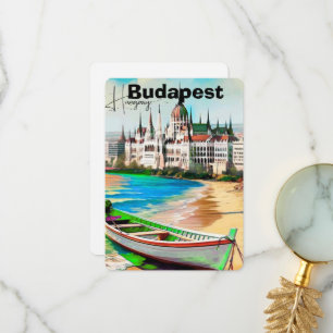 Budapest Travel Postcard Art, Hungary Travel Postc