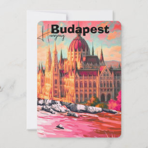 Budapest Travel Postcard Art, Hungary Travel Postc