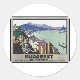 Budapest via Harwich Classic Round Sticker