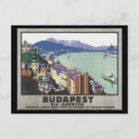 Budapest via Harwich_Vintage Travel Poster