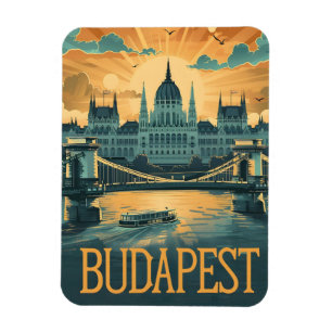 Budapest Vintage Art Magnet