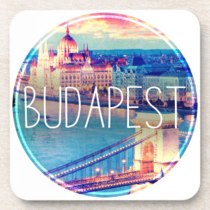 Budapest vintage, circle coaster