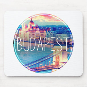 Budapest vintage, circle mouse pad