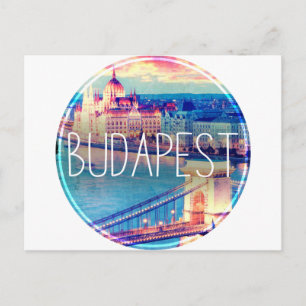 Budapest vintage, circle postcard
