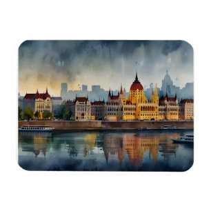 Budapest watercolor art magnet