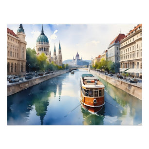 Budapest watercolor art photo print