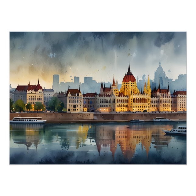 Budapest watercolor art photo print (Front)