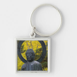 Budda Statue in the Japanese Gardens Golden Key Ring