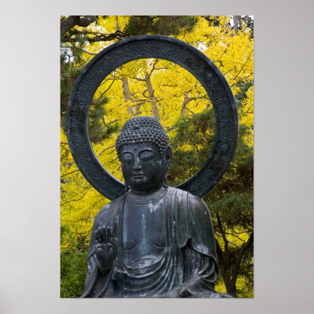 Budda Statue in the Japanese Gardens Golden Poster (Front)