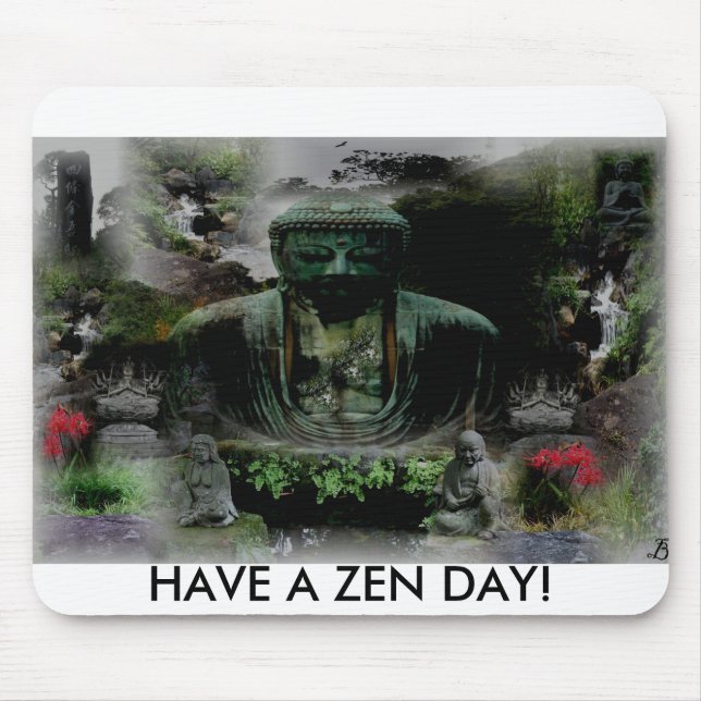BUDDAH JUNGLE, HAVE A ZEN DAY! MOUSE PAD (Front)