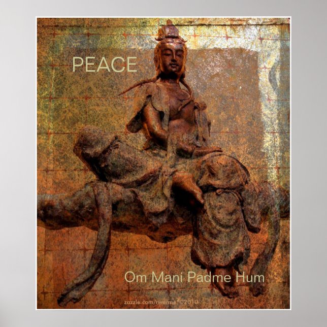 Buddasava of Mercy觀音菩薩 W/Tibetan Mantra Poster (Front)