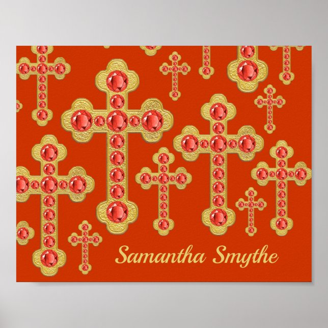 Budded Crosses with 12 Faux Garnets - Poster (Front)