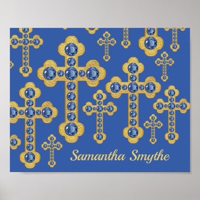 Budded Crosses with 12 Faux Sapphires - Poster (Front)