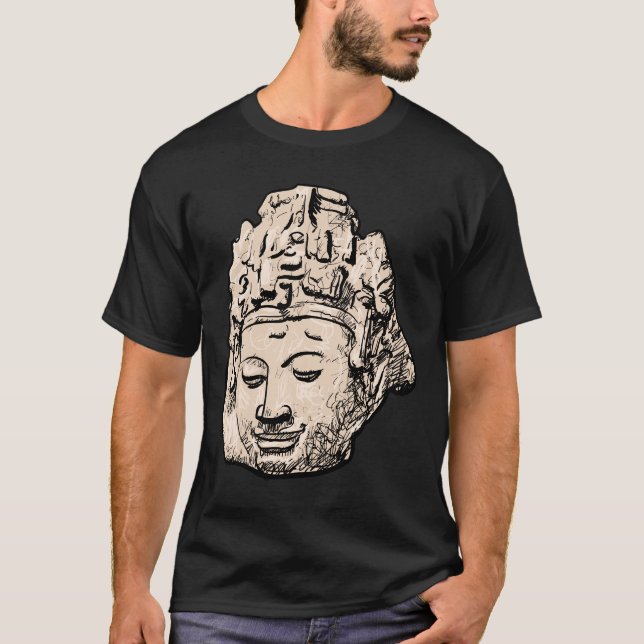 Buddha 3 Buddha Statue Buddha Wall Buddha Painting T-Shirt (Front)