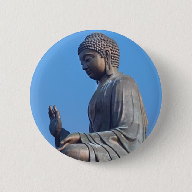 Buddha 6 Cm Round Badge (Front)