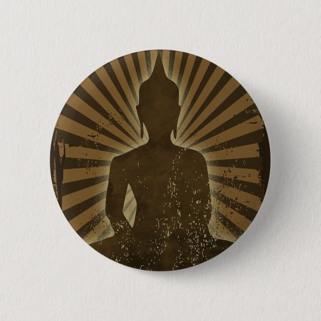 Buddha 6 Cm Round Badge (Front)