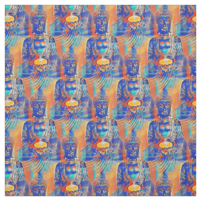 Buddha Abstract Colourful Fabric (Swatch)