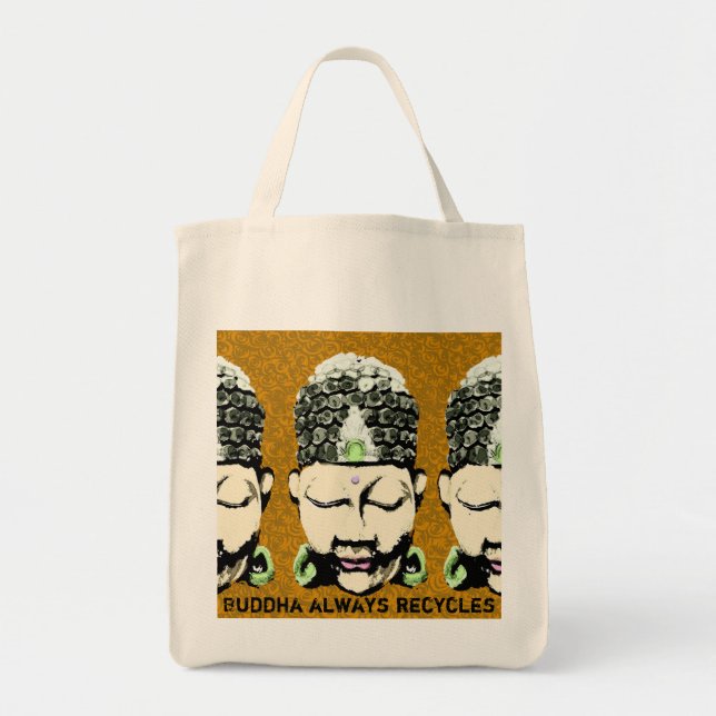 Buddha always recycles tote bag (Front)