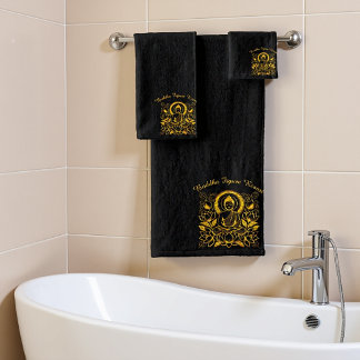 Buddha Amid Lotus Flowers Bath Towel Set