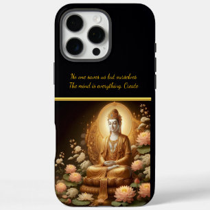 Buddha amid lotus flowers. iPhone 16 pro max case