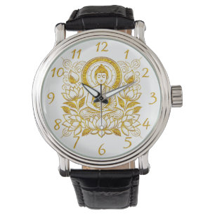 Buddha Amid Lotus Flowers Watch
