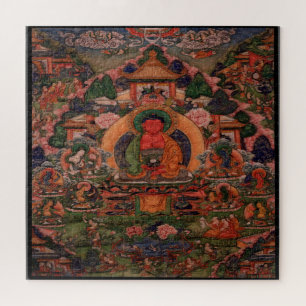 Buddha Amitabha in His Pure Land of Suvakti Jigsaw Puzzle