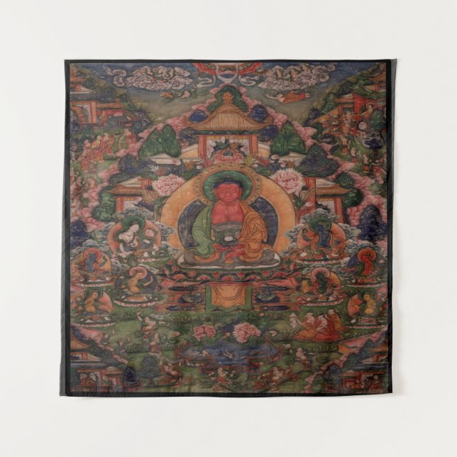 Buddha Amitabha in His Pure Land of Suvakti Tapestry (Front)