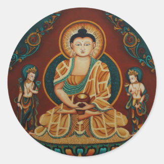 Buddha Amitabha with Bodhisattvas Classic Round Sticker