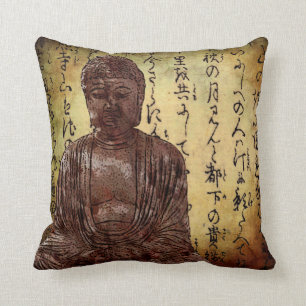 Buddha and Asian writing Cushion