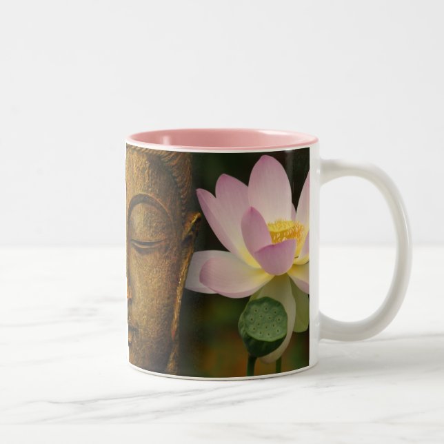 Buddha and flower Two-Tone coffee mug (Right)