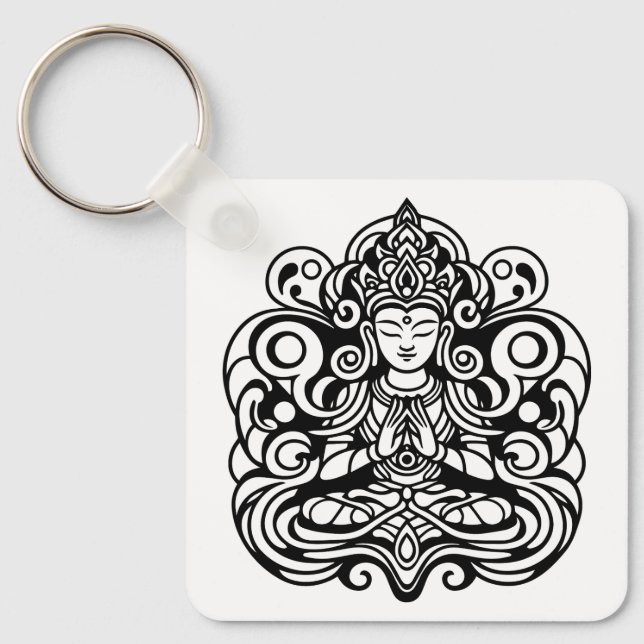 Buddha at Peace Key Ring (Front)