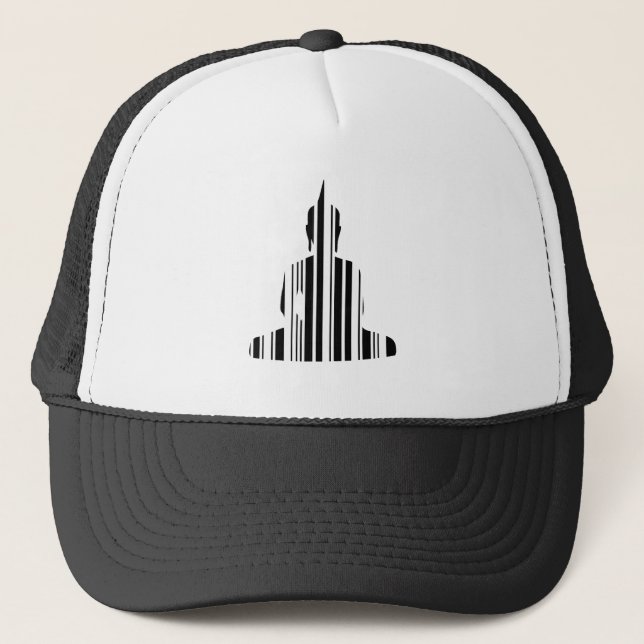 BUDDHA BAR CODE Buddhist Barcode Pattern Design Trucker Hat (Front)