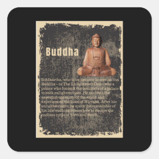 Buddha - Biography, The Enlightened One Square Sticker