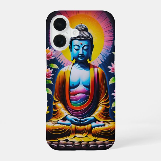 Buddha - Blooming Mindfulness iPhone 16 Case (Back)