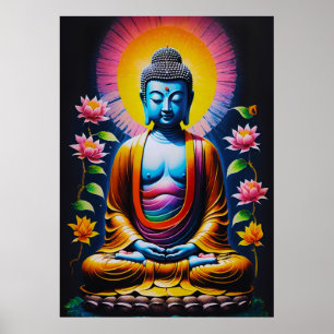 Buddha - Blooming Mindfulness Poster