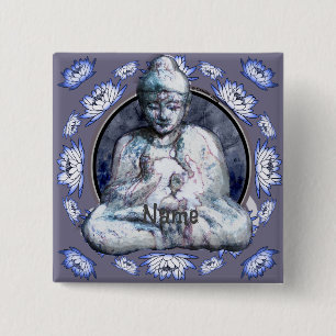 Buddha Breathe 15 Cm Square Badge