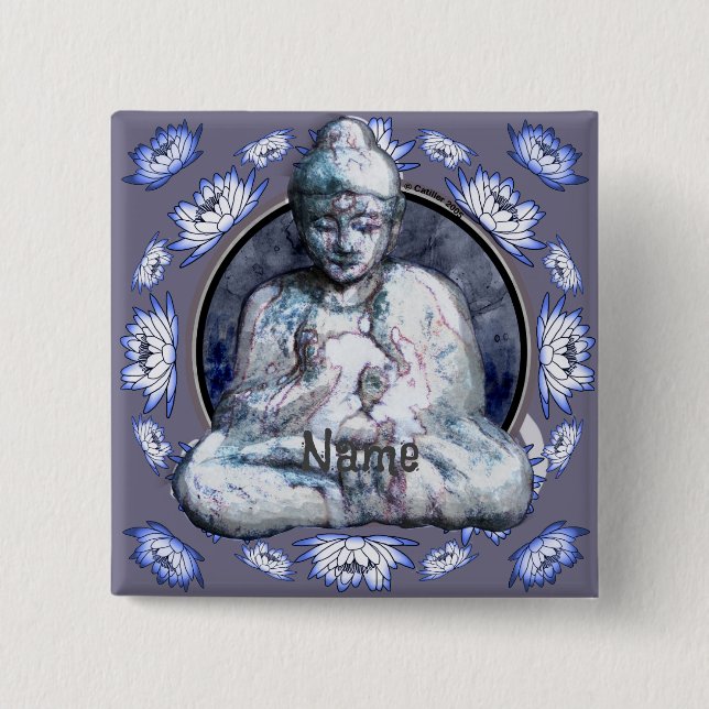Buddha Breathe  15 Cm Square Badge (Front)