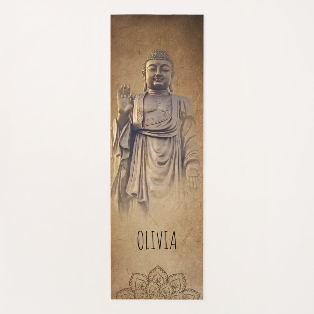 Buddha Brown Personalised Yoga Mat (Front)