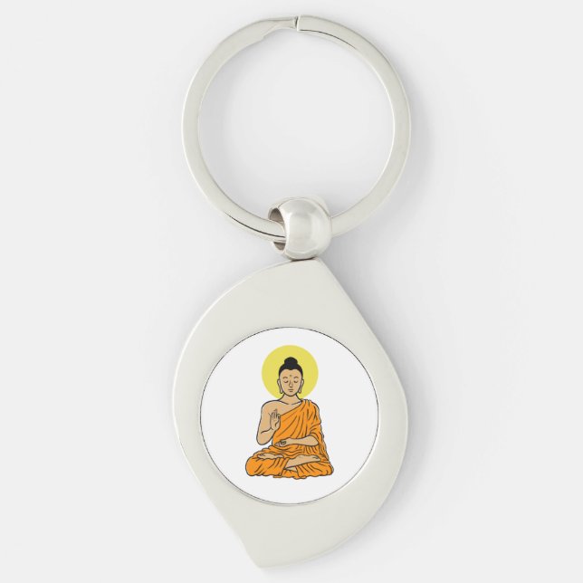 Buddha Buddhism.net Cartoon Key Ring (Front)