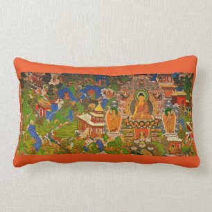 Buddha Buddhist Buddhism Blessing Boho Bohemian Lumbar Cushion