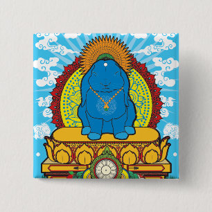 BUDDHA BUN 15 CM SQUARE BADGE